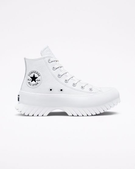 Women's Converse Chuck Taylor All Star Lugged 2.0 Leather High Top Shoes White / Black | AU 54816C